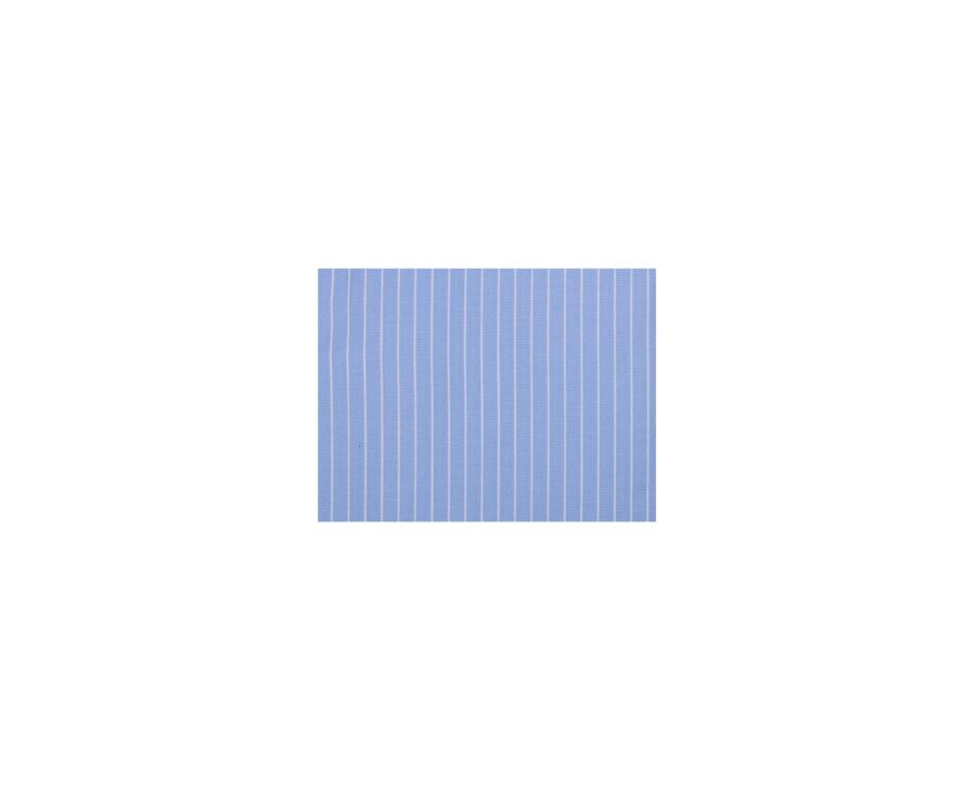 Chemise Bleue à rayures blanches en coton - Col français - BERTELIN CLASSIC