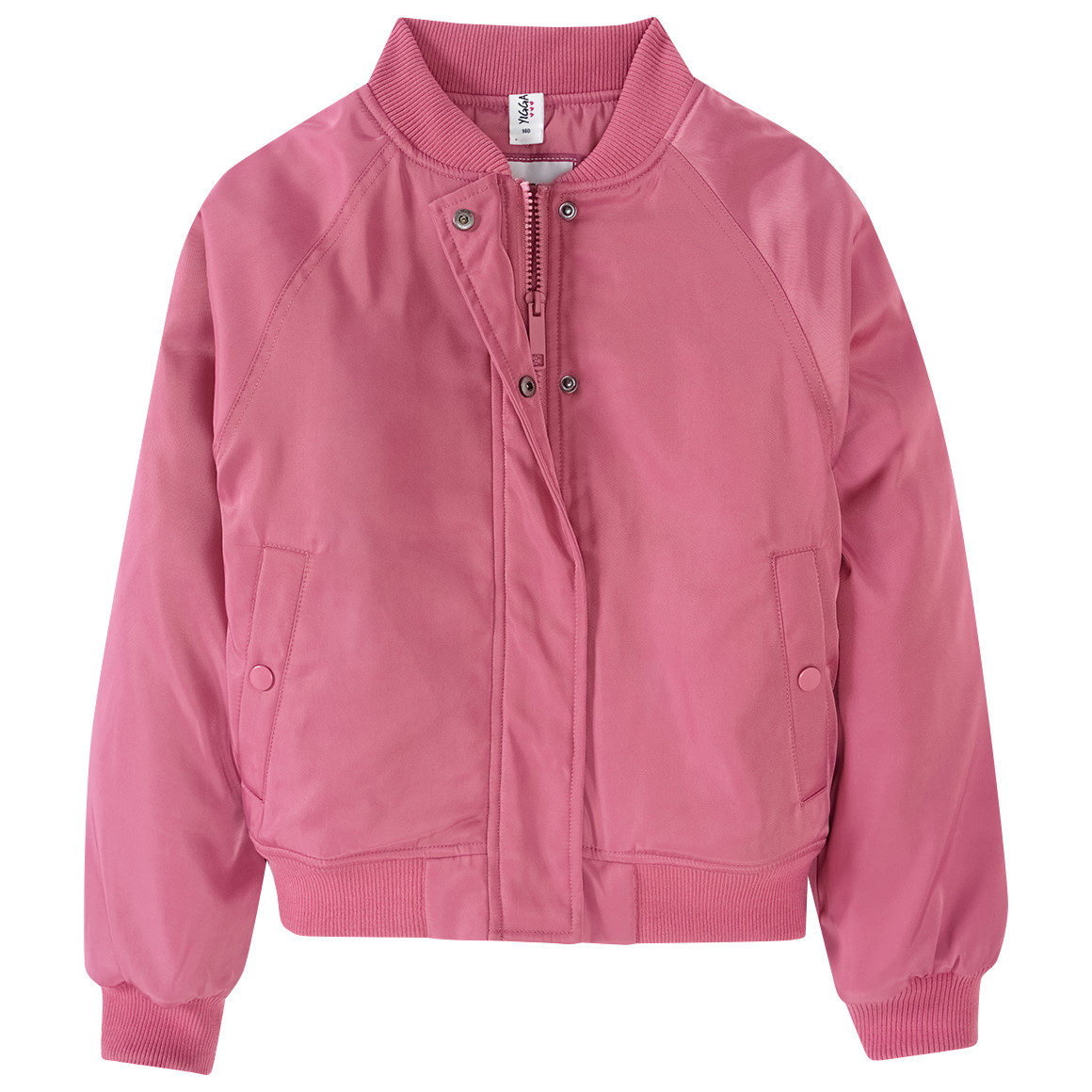 Yigga Mädchen Blouson in Unifarben rosa