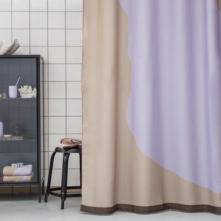 Mette Ditmer - Nova Arte Duschvorhang, hellblau / off-white