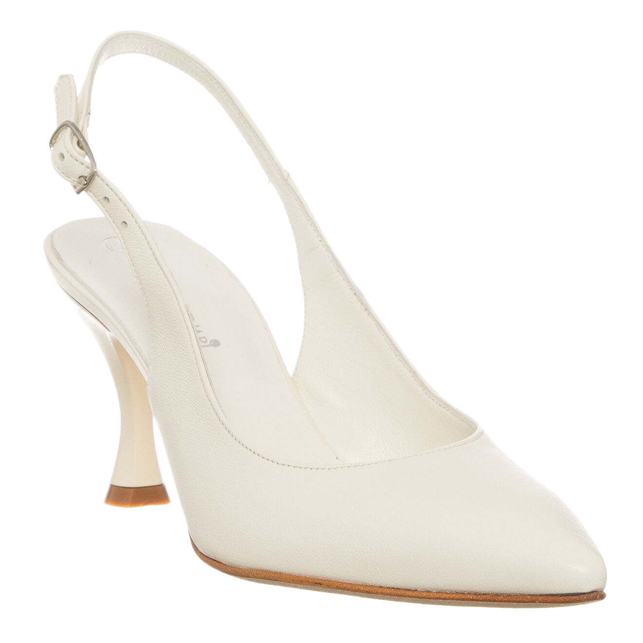 Loretta Pettinari Slingbacks en Cuir Lota écrues - Talon 7.5 cm