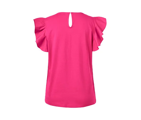 Shirt mit Volantärmeln, pink