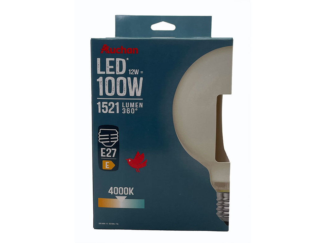 LÂMPADA LED AUCHAN E27 100W G125 LUZ BRANCA