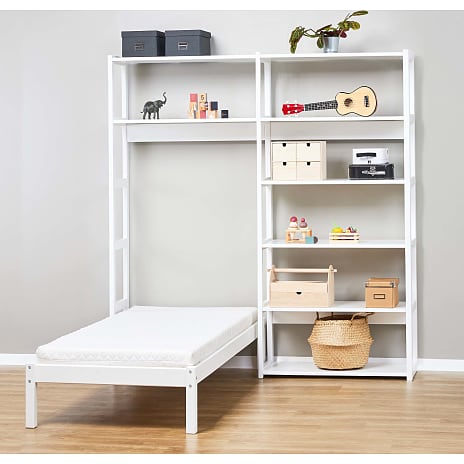 Hoppekids Storey reol med 8 hylder og seng 70x160 cm
