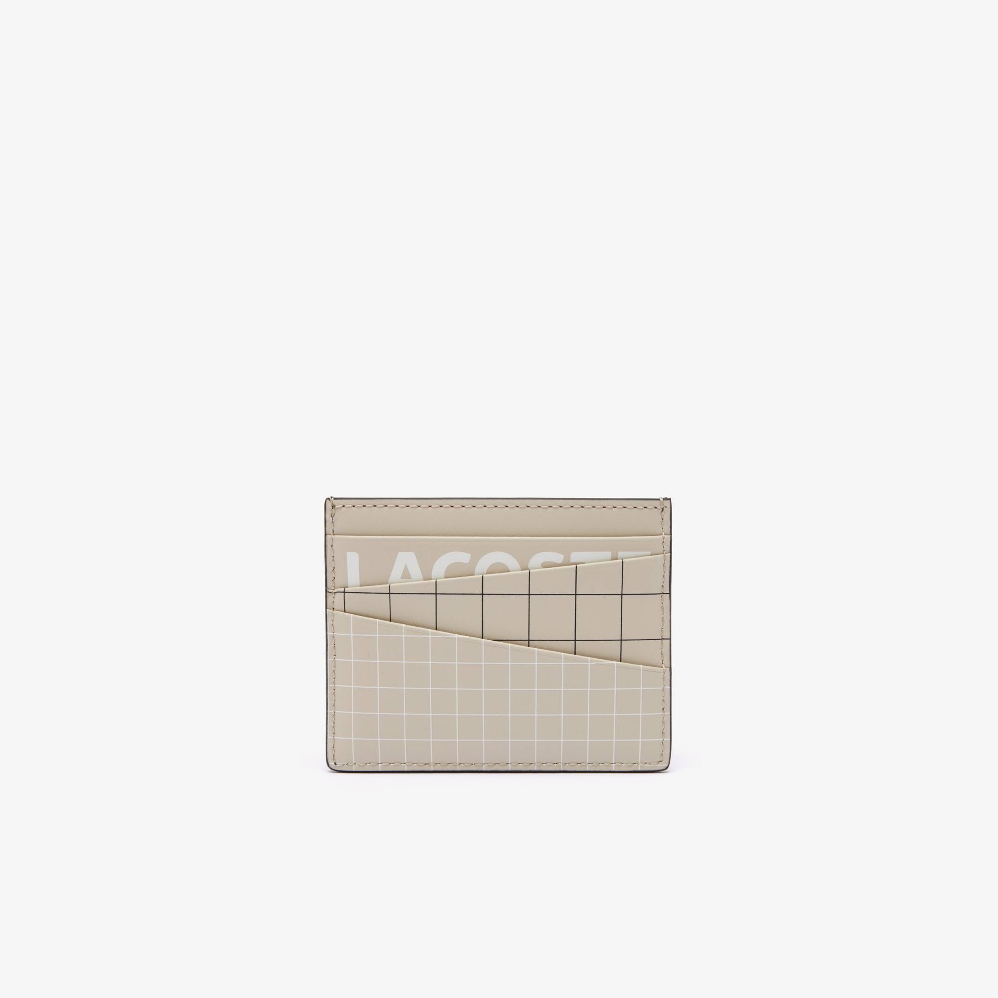 Porte-cartes avec marquage contrasté en cuir Portefeuilles - Gris - Lacoste - Homme