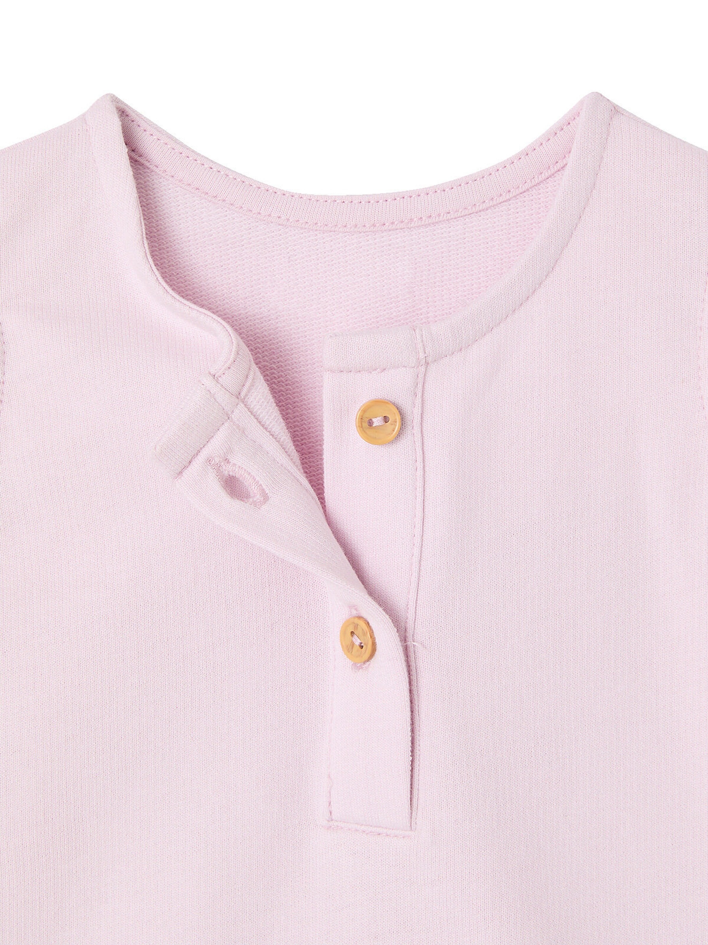 Vertbaudet Bio-Kollektion: Mädchen Baby-Set aus Kurzoverall und Haarband rosa
