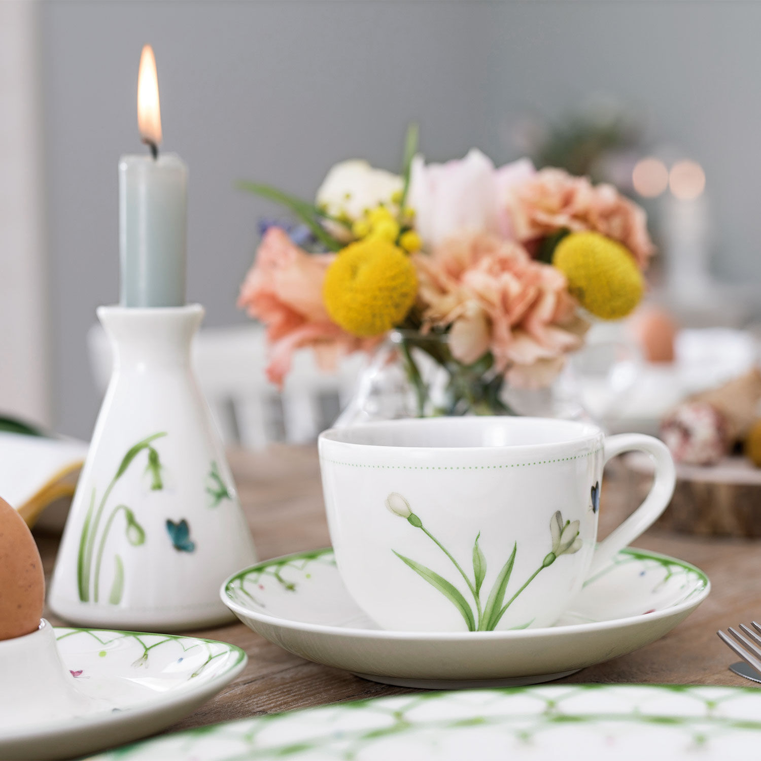 Colourful Spring Coffee cup Green, 5.5 oz, Premium Porcelain