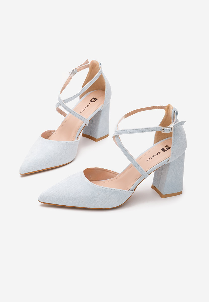 Chaussures à talon épais bleus Demitra