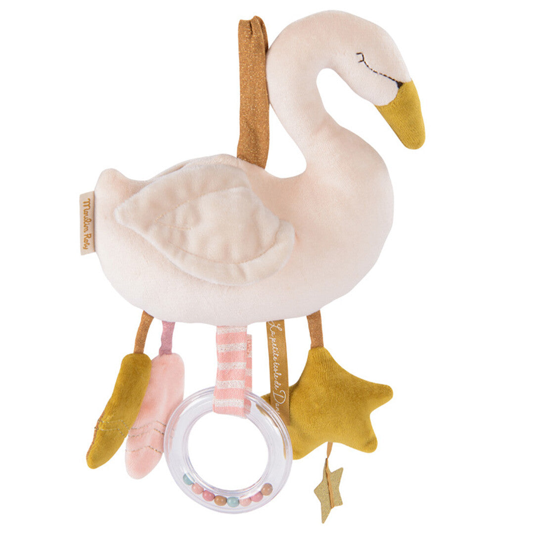 Moulin roty activiteitenknuffel hanger zwaan la petite école de danse - 32 cm
