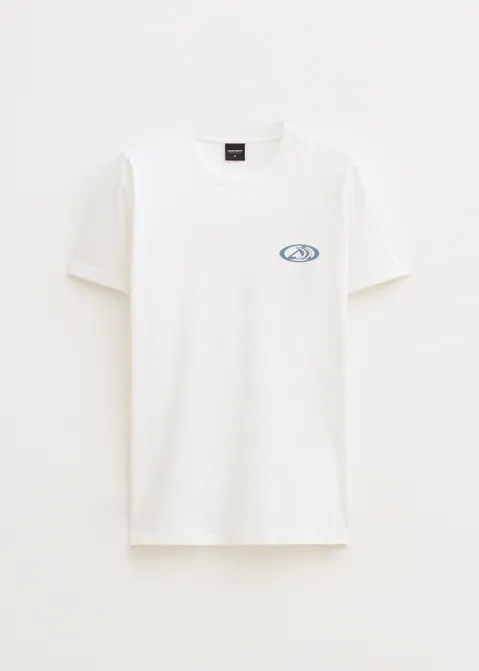 T-shirt met print wave logo wit (WIT)