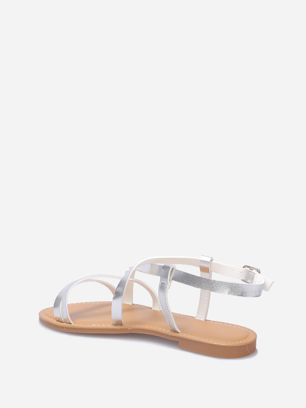Nu-pieds à multiples brides- Argenté