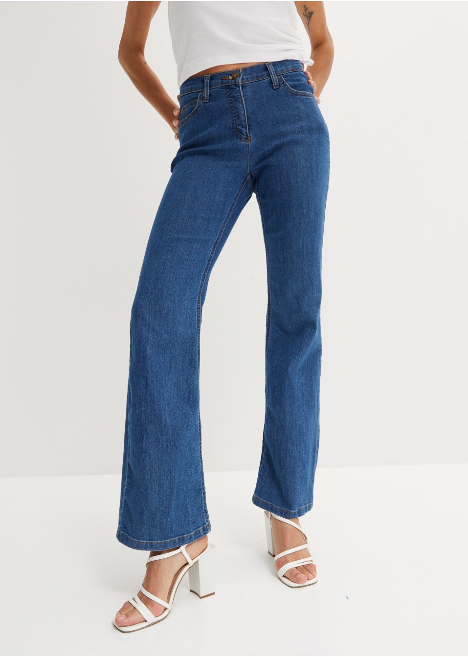 Jean Bootcut taille moyenne, extensible