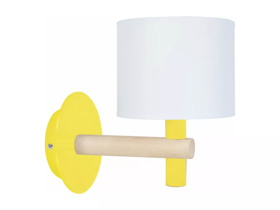 Applique métal bois jaune 22cm.