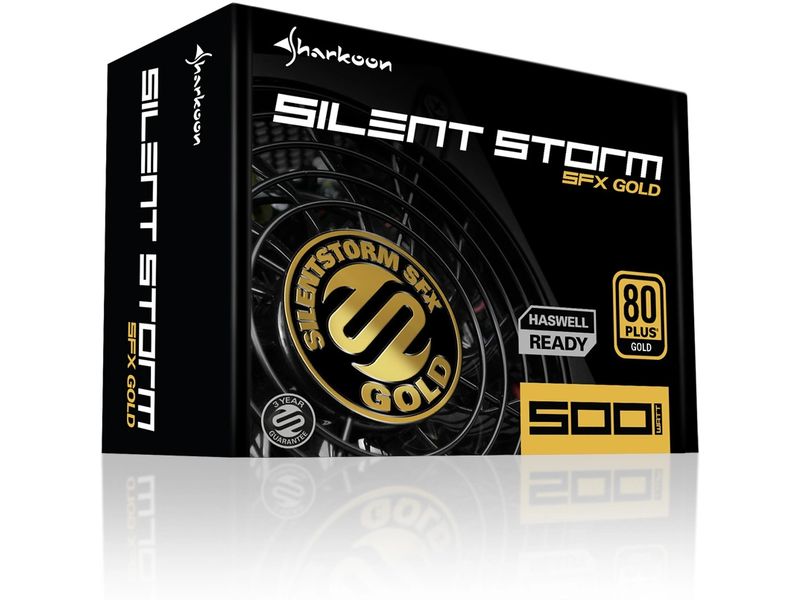 Sharkoon Netzteil SilentStorm SFX Gold 500 W SFX-Netzteil mit 120-mm-Lüfter