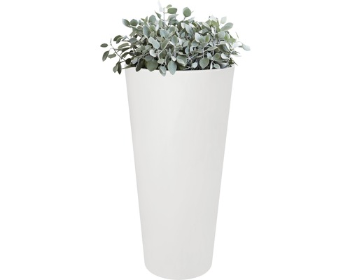 elho Pure rechte hoge plantenvaas, kunststof, Ø 40 cm, H 80 cm, wit