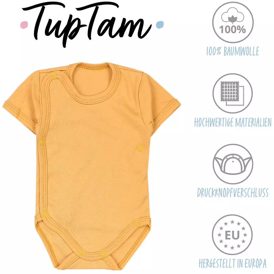 TupTam Baby Jungen Kurzarm Wickelbody 5er Set grünblau