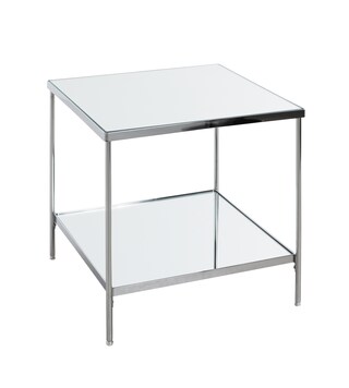 Beistelltisch quadratisch 45 x 45 cm Spiegelglas/chromfarbig
