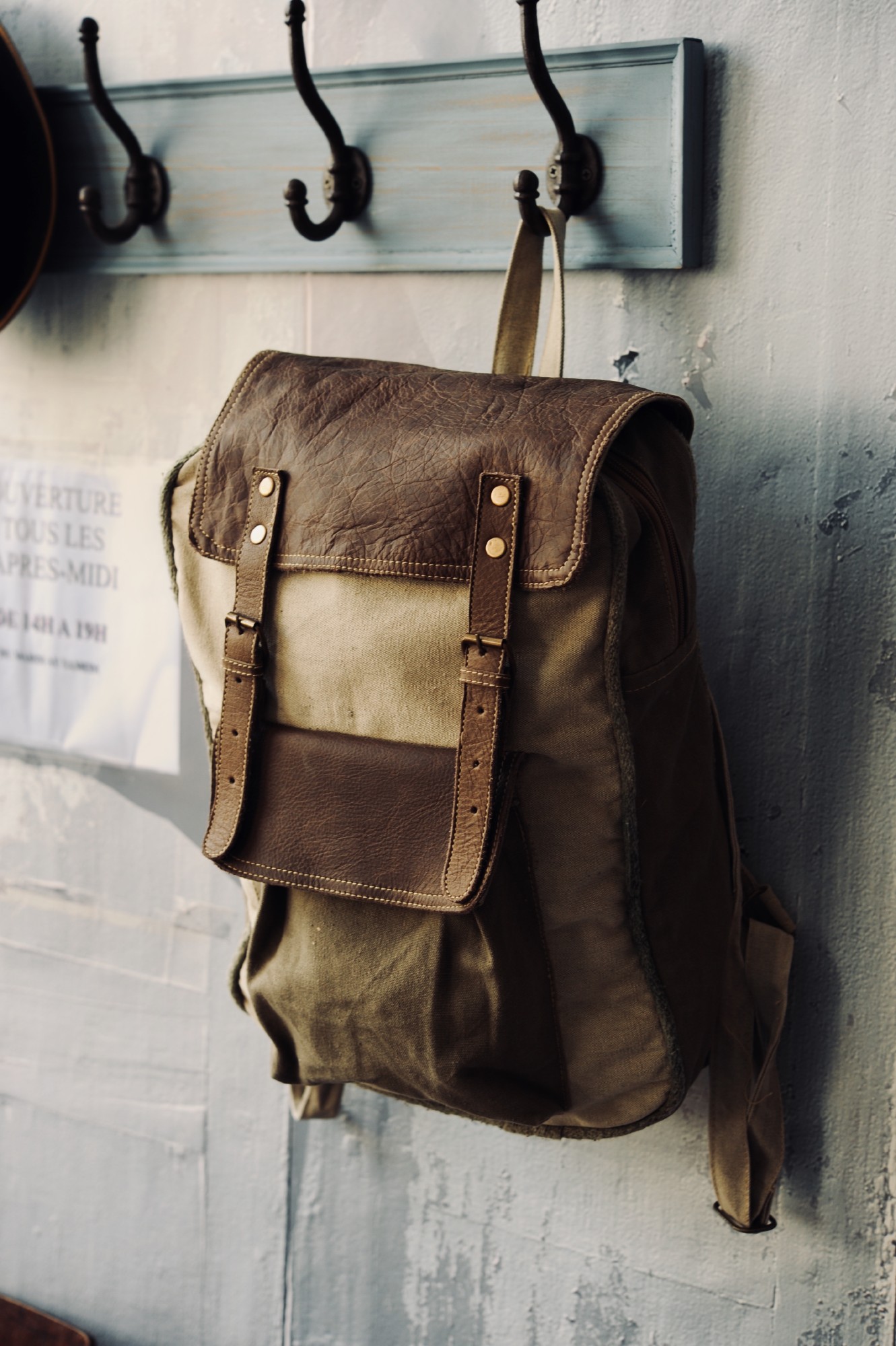 Rucksack 'Franklin', beige, braun, B 34 cm, H 45 cm günstig bestellen