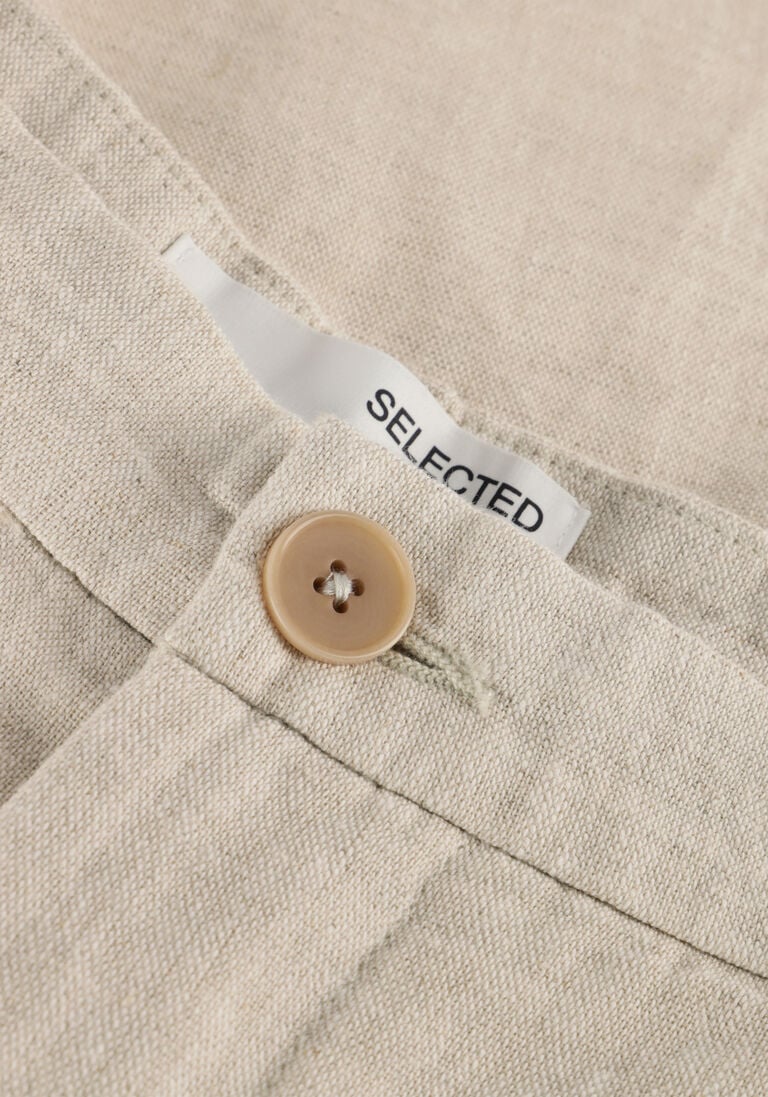SELECTED HOMME beige selected homme korte broek slhregular-mads linen shorts noos