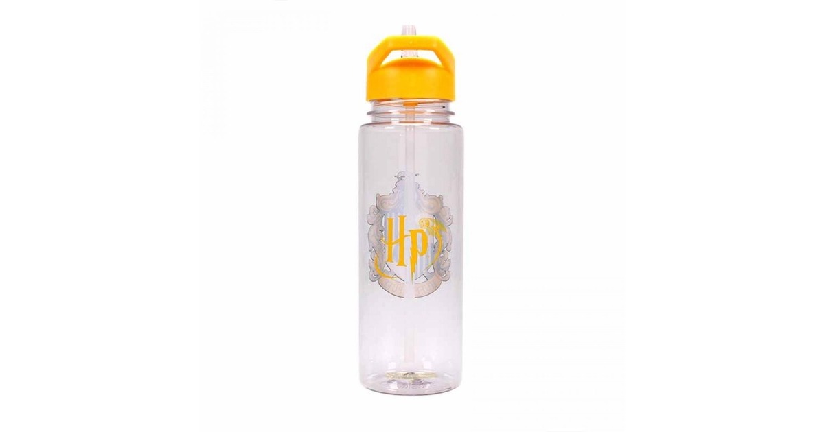 Harry Potter: Hufflepuff Plastic Water Bottle drinkfles  (Geel/transparant, 700 ml)