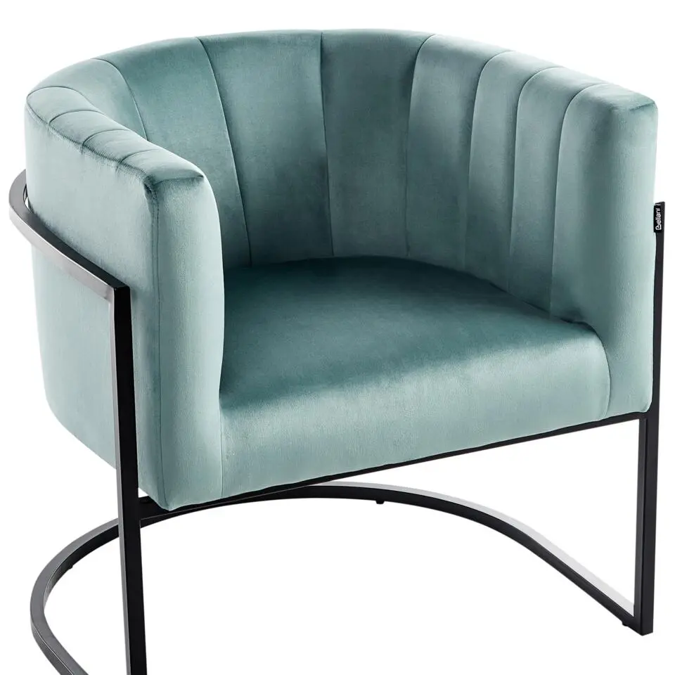 LARVIK II - Fauteuil - Mintgroen - Fluweel