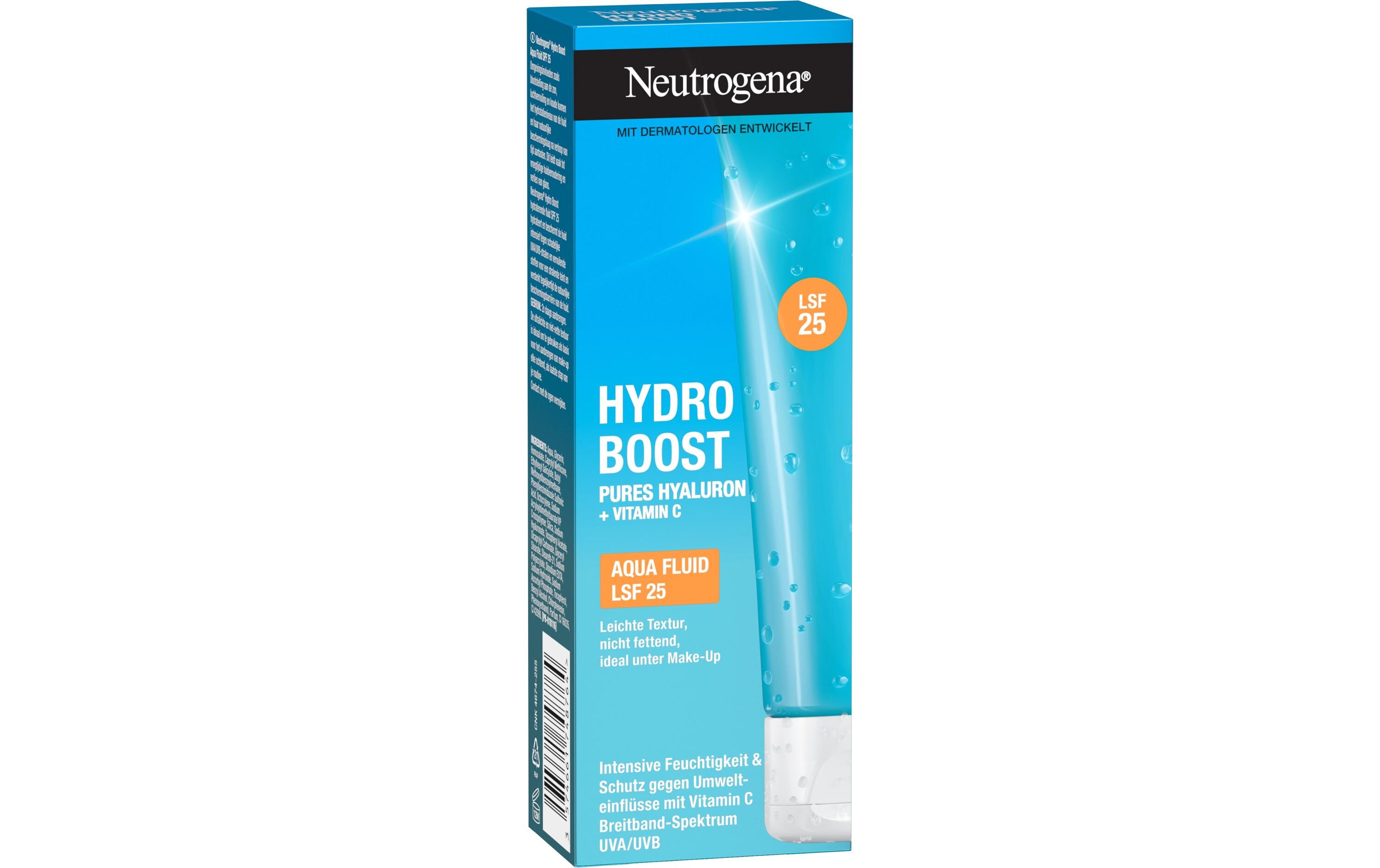 Tagescrème Hydro Boost Aqua Fluid LSF 25 50 mlLeichtes Feuchtigkeitsfluid mit Hyaluron, Helioplex und Vitamin C