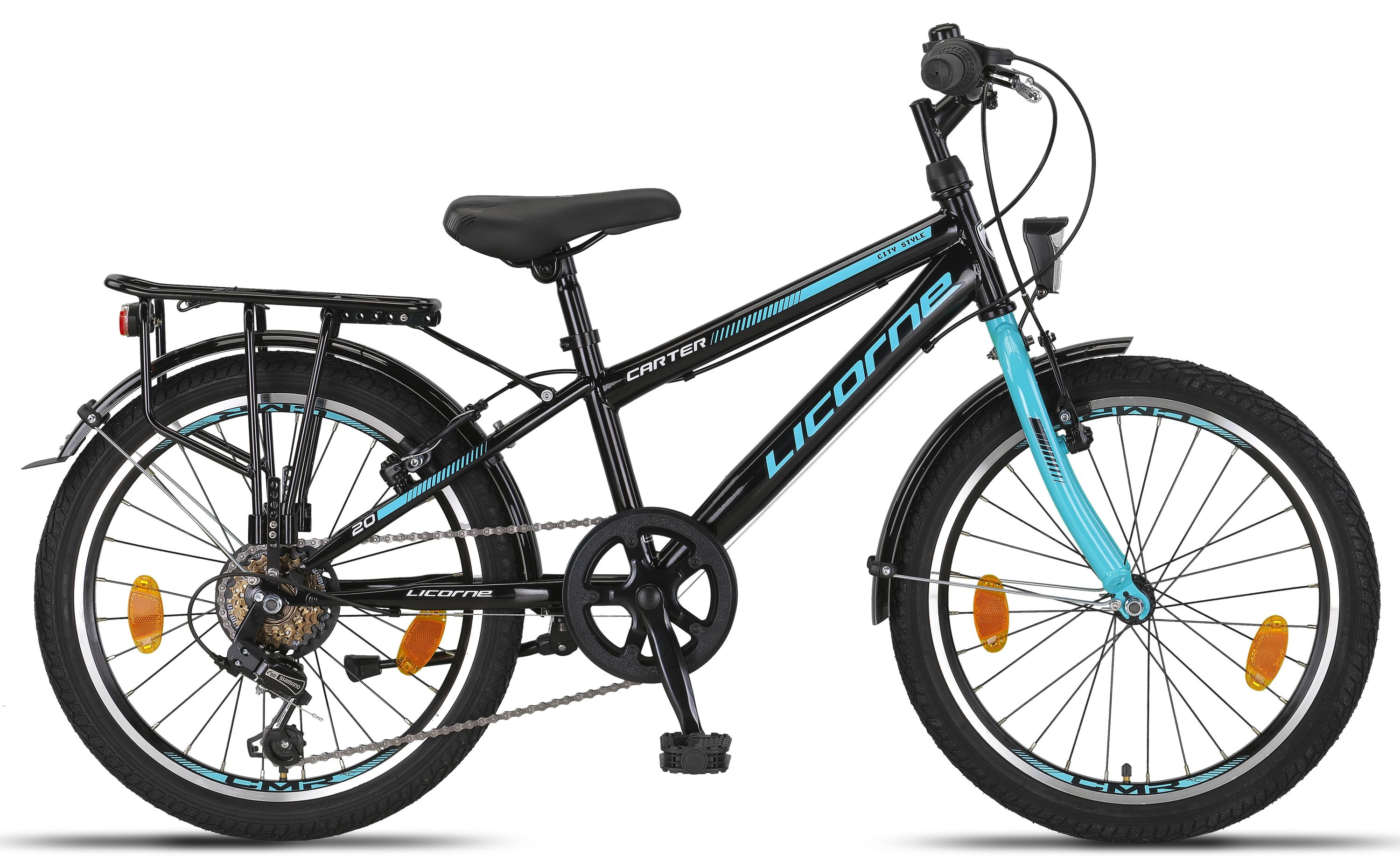Licorne Bike Carter Premium Mountainbike in 20 Zoll Fahrrad für Kinder Mädchen Jungen 6 Gang Shimano Schaltung