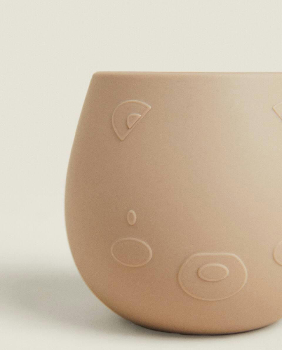 CANECA DE SILICONE COM URSO DE NATAL