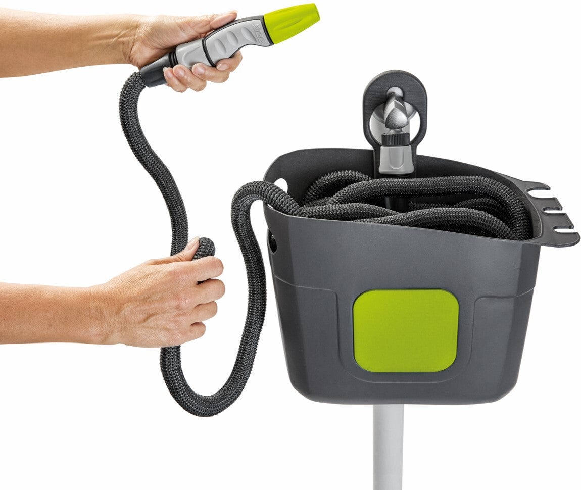 G.F. Garden Aquapop tuinslang met slanghouder grijs 15 m