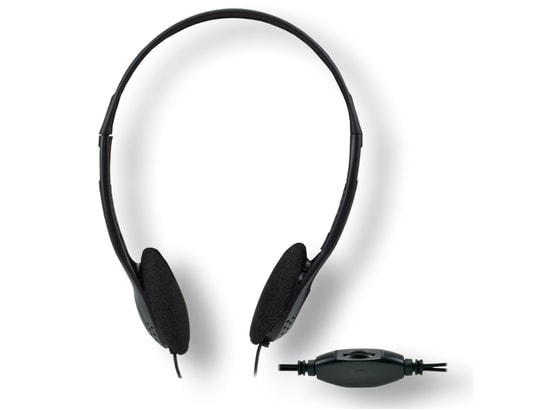 MCL - Casque stéréo avec contrôle du volume - Noir