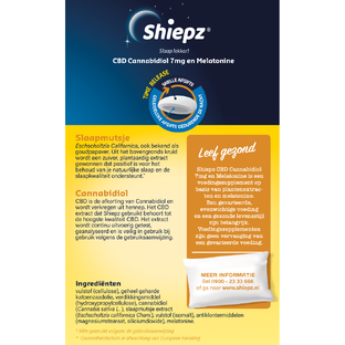 Shiepz CBD Cannabidiol 7mg en Melatonine Tabletten 25TB