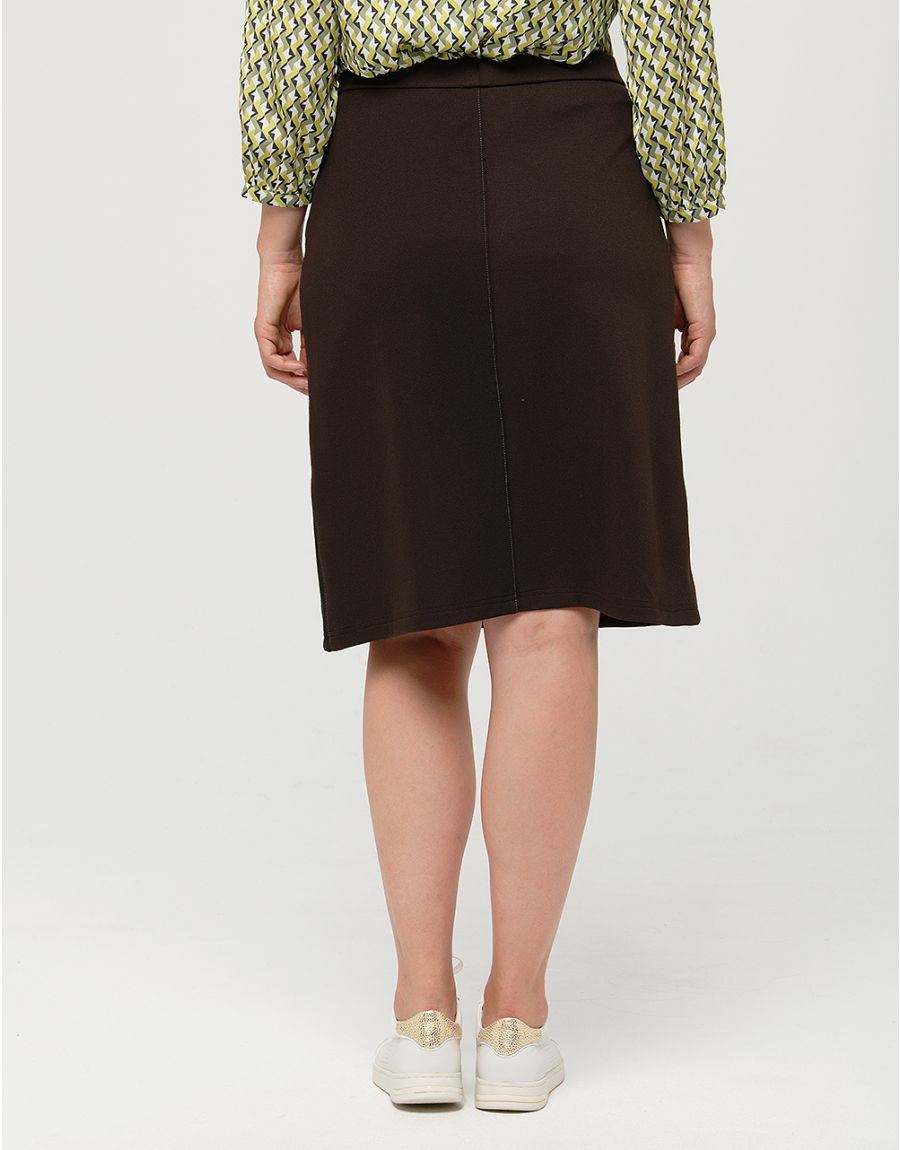 Jupe droite marron chic