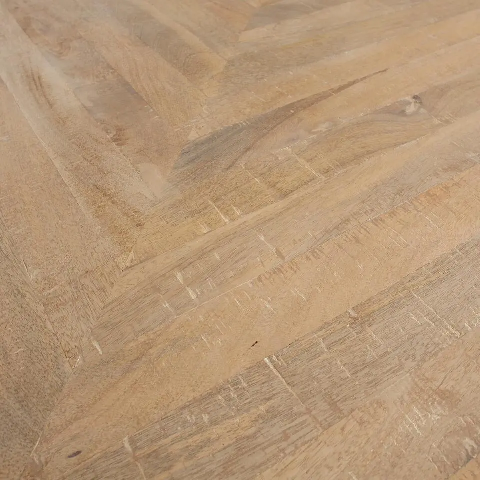 WOOOD Tablo Tafelblad Visgraat - Mango - White Wash - 5, 5x180X90