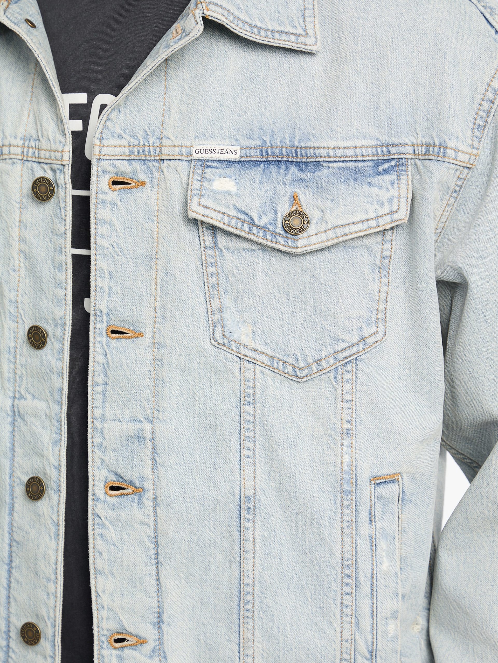 Jaqueta jeans oversized estilo caminhoneiro