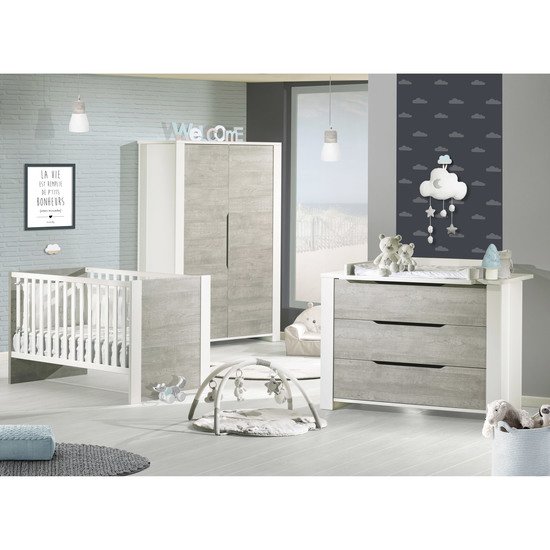 Loft commode 3 tiroirs   Gris/Blanc        de               Sauthon Baby's Sweet Home