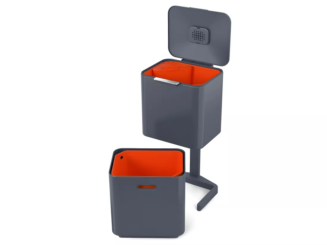 Poubelle de tri sélectif Totem 60L Anthracite