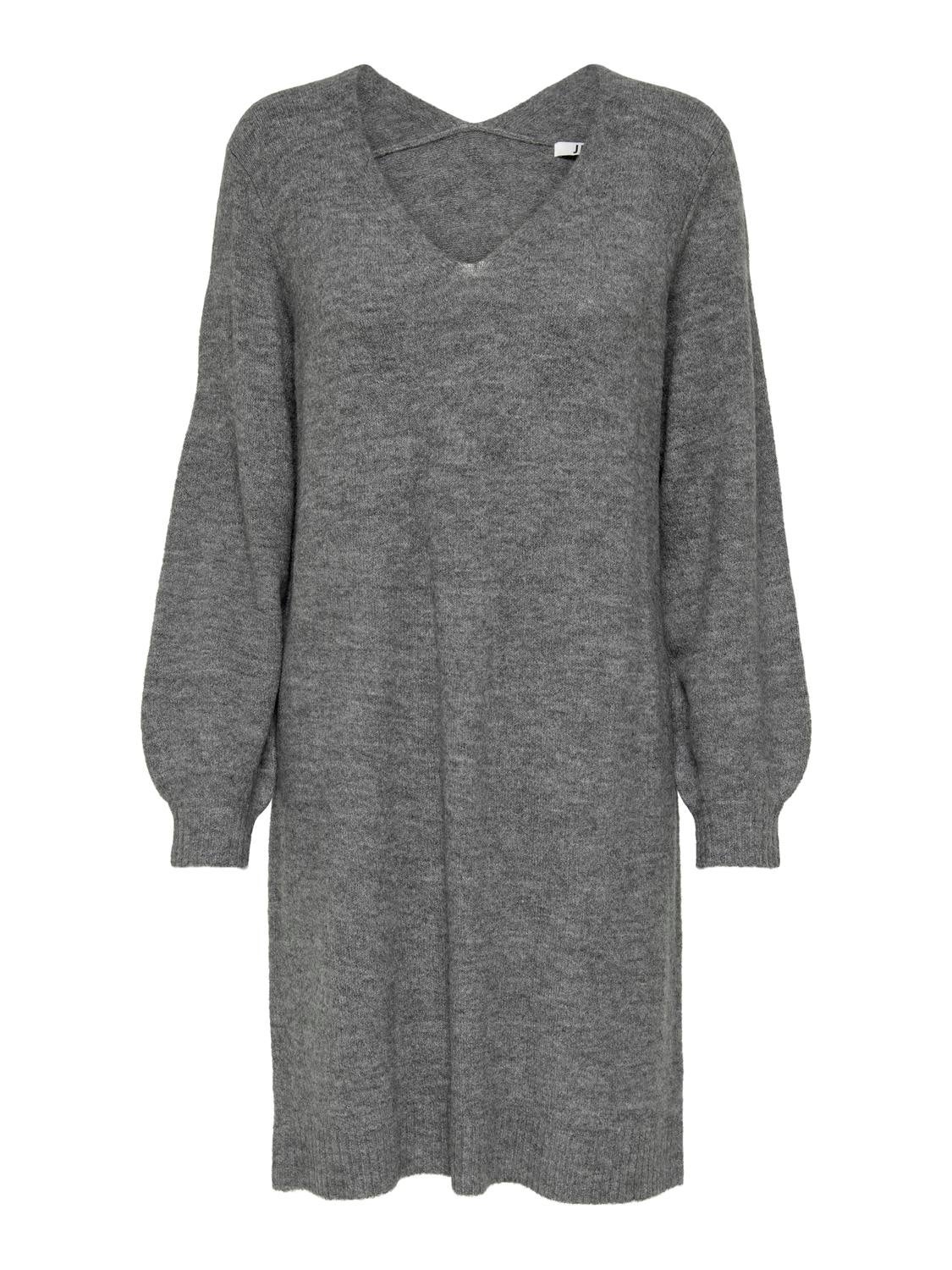 JDYELANORA Langes Kleid Dark Grey Melange