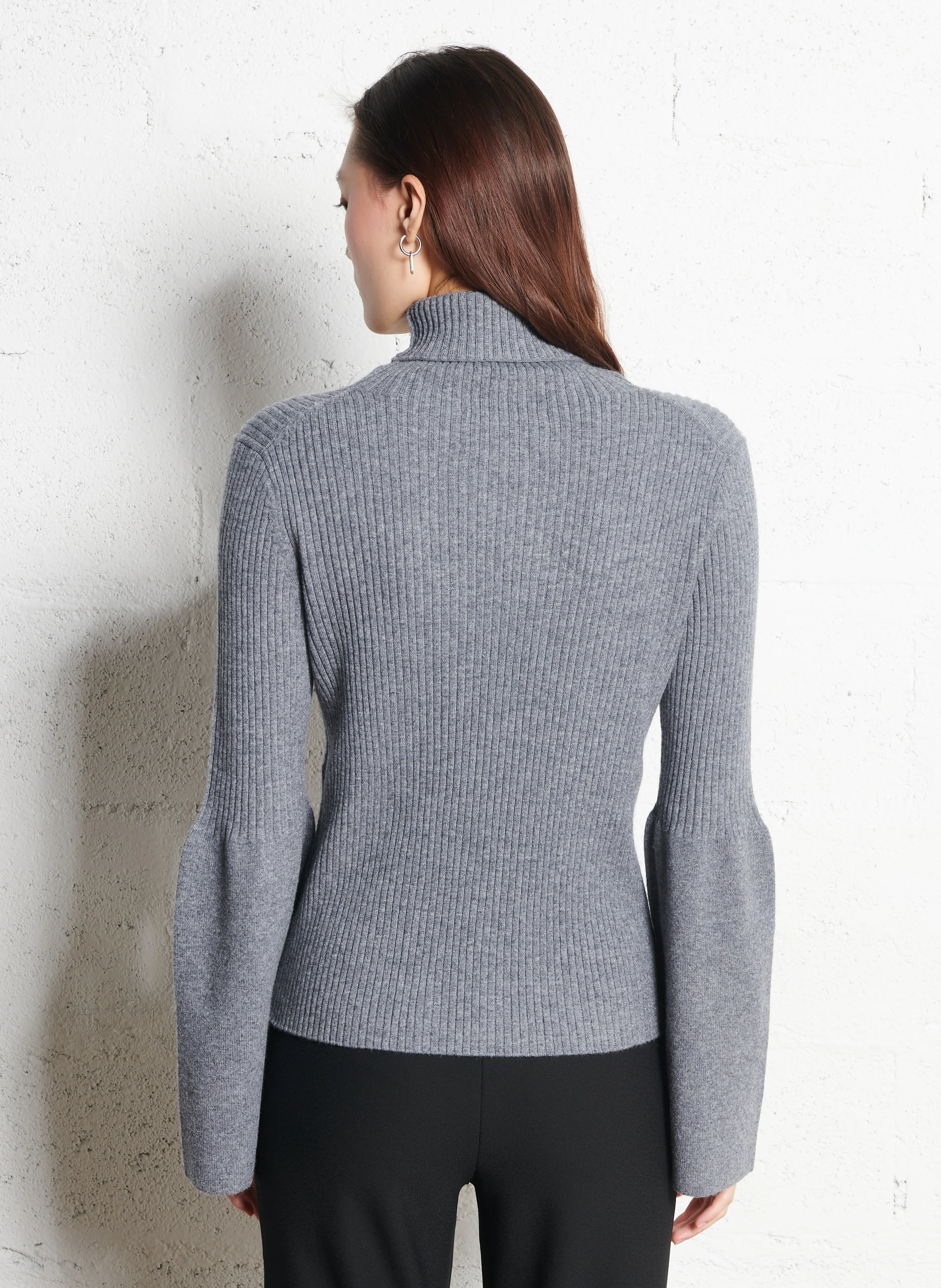 ALFA - Pull col roulé en laine | Noir