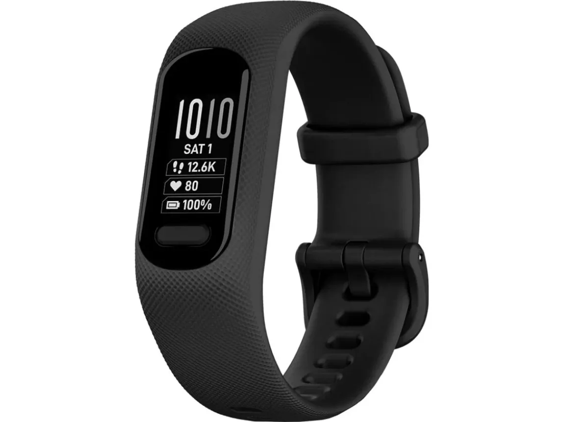 Garmin vívosmart 5 - Aktivitetssporer med bånd - silikone - sort - båndstørrelse: S/M - monokrom - Bluetooth, ANT  - 24.5 g