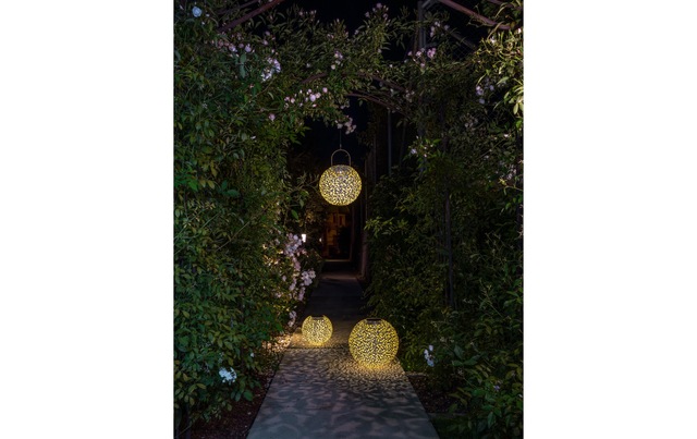 STT LED Gartenleuchte »Ball Solar Antic 30 cm Weiss«
