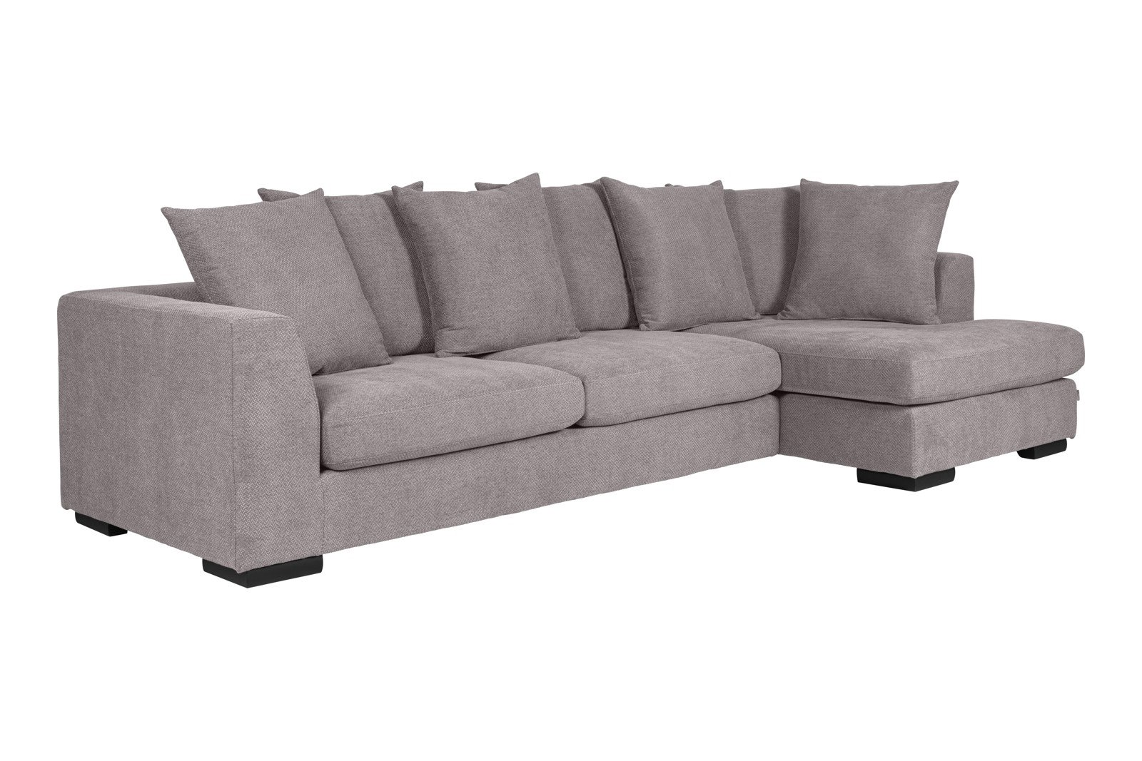 Paso Doble Day Sofa 2,5-seter og divan høyre, I tekstil Salento Stone, Valnøtt ben i tre, EU komfort. Promotion