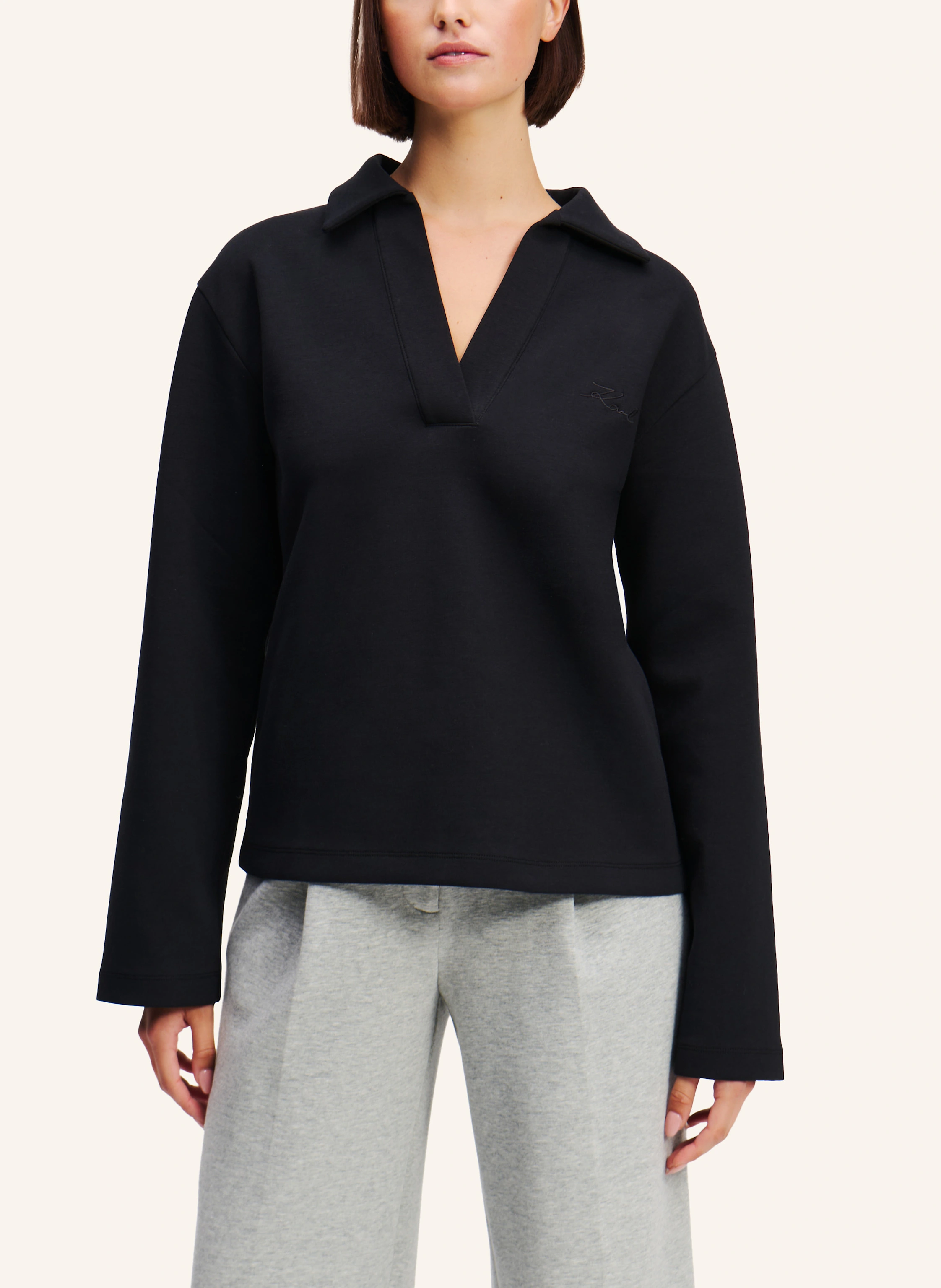 KARL LAGERFELD SWEATSHIRT MIT V-AUSSCHNITT