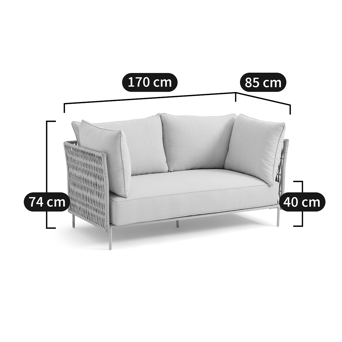 AM.PM<br>Banco de jardim de 2 lugares. Alças trançadas, Leandra