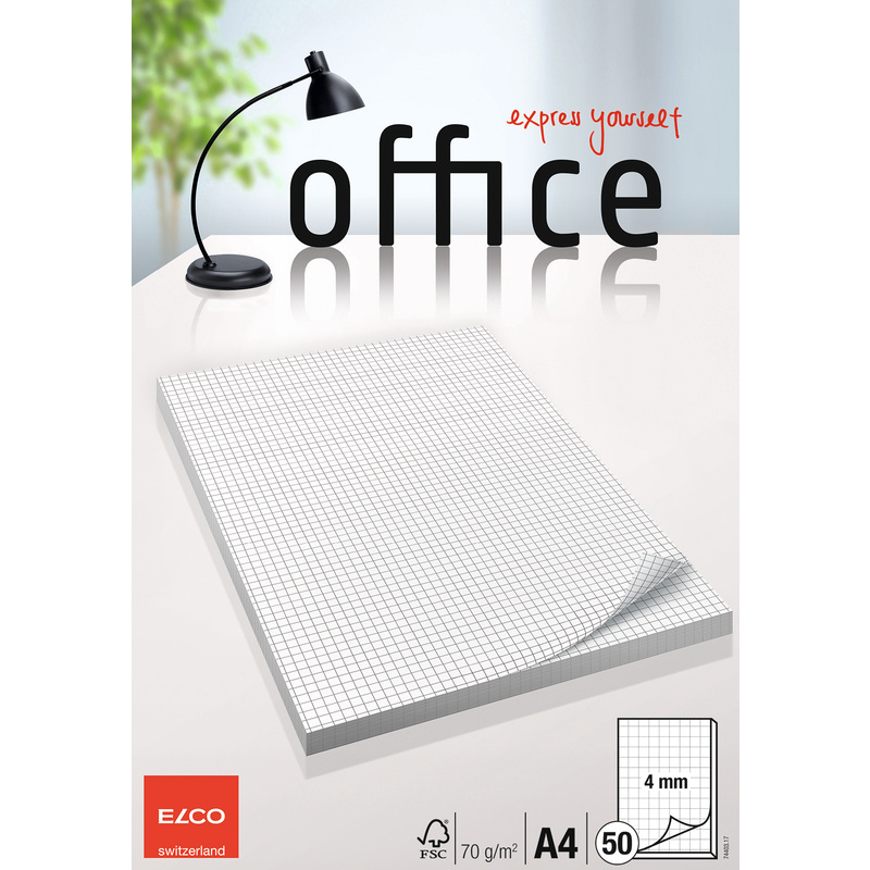 Elco Office Schreibblock, A4, kariert 4 mm