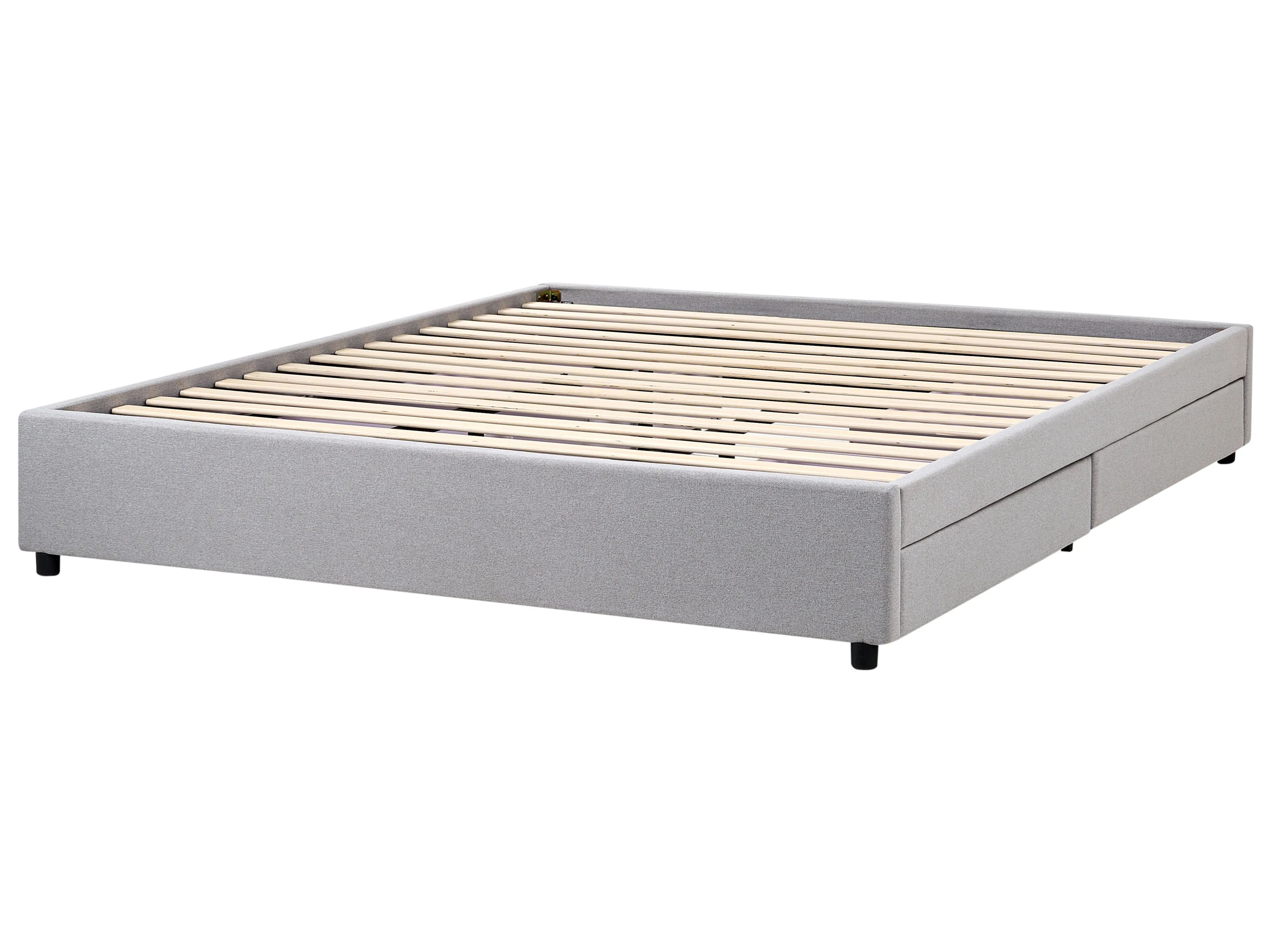 Bed met opbergruimte zonder hoofdbord Stof PRADES 180 x 200 cm Lichtgrijs