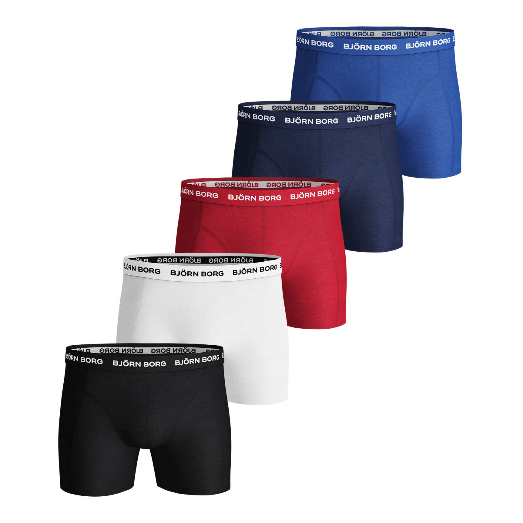 Björn Borg Solid Sammy Caleçon Pack De 5 Hommes - Noir , Blanc