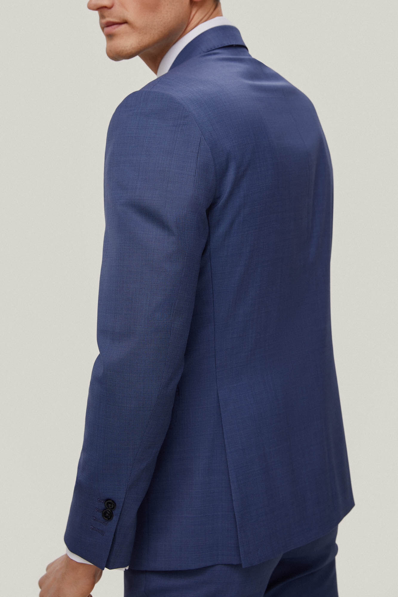 Blazer azul de corte justo - Azul