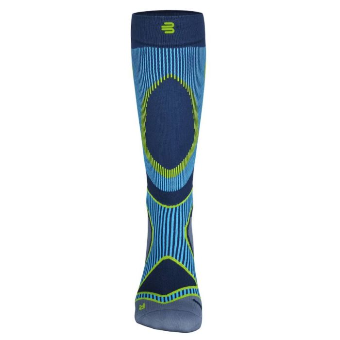 Bauerfeind Herre Strømper Run Performance Compression Socks High Cut Blå