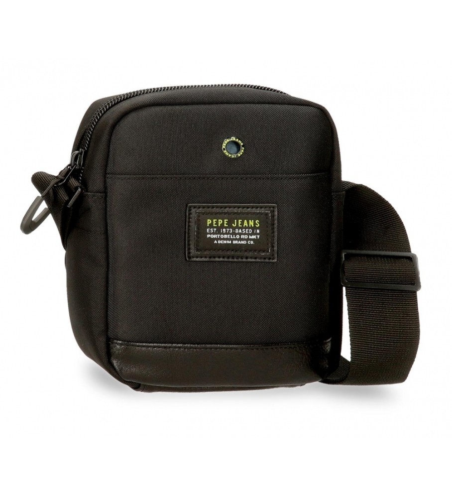 Bolsa de ombro pequena Leighton da Pepe Jeans, preta.