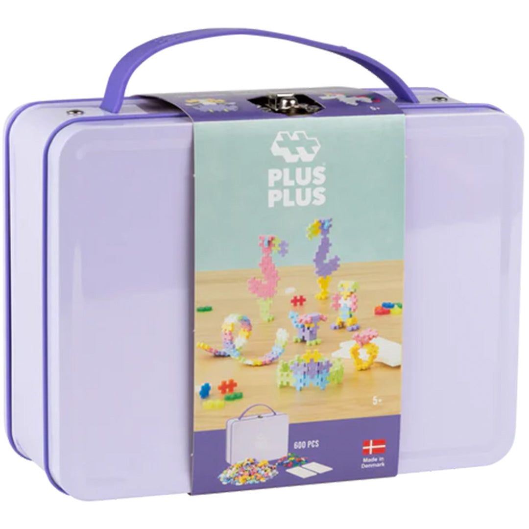 plus-plus bouwstenen in reiskoffer - pastel - paars - 600st
