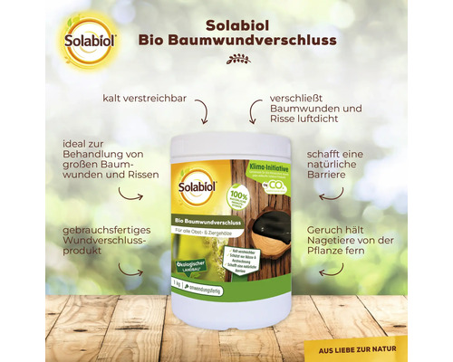 Solabiol Bio Tree Wound Sealant, geschikt voor biologische landbouw, 100% natuurlijke ingrediënten, 1 kg
